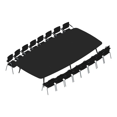 Konferencebord Dencon XL 1906 480x240 HPL sort/sort