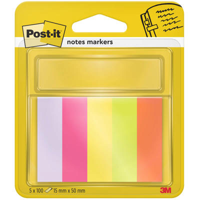 Post-it Notes Markører 100 bl 5 farver 670/5 5blk/pk.