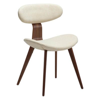 Stol Buckle Frosted Almond boucle stof /valnød stoleben