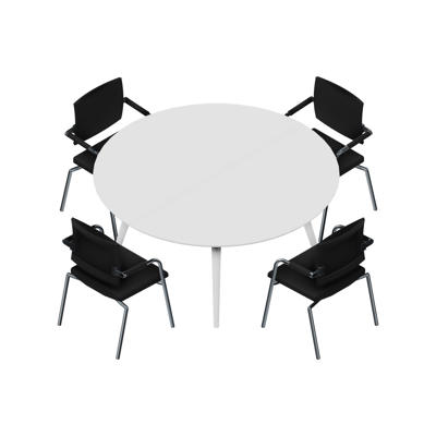 Konferencebord Dencon XL 1922 Ø160 HPL hvid/hvid