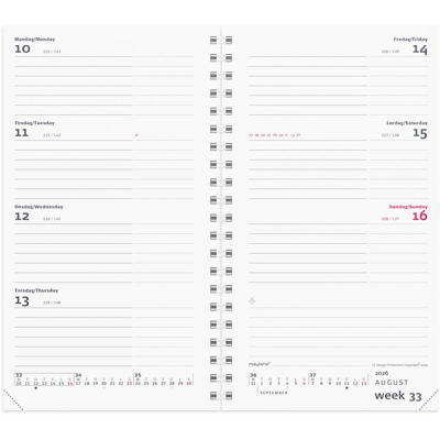 Week Planner International tværformat REFILL 2026