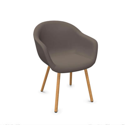 Stol Dauphin Fiore Club FI-7470 gæstestol fango/bøg stel