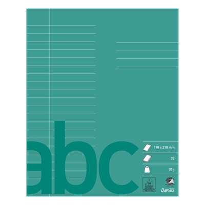 Skolehæfte Bantex 17x21 cm 20 linjer 9mm 70g mørk grøn