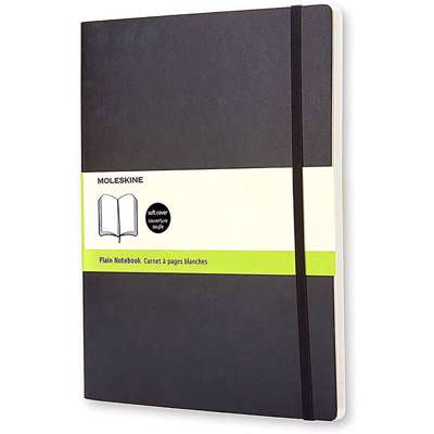 Notesbog Moleskine Classic soft ulin. XL 19x25cm sort