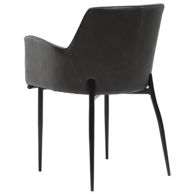 Stol Rombo Vintage grå kunstlæder /sort stoleben