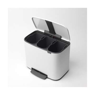Pedalspand Brabantia Bo 3x11 liter hvid