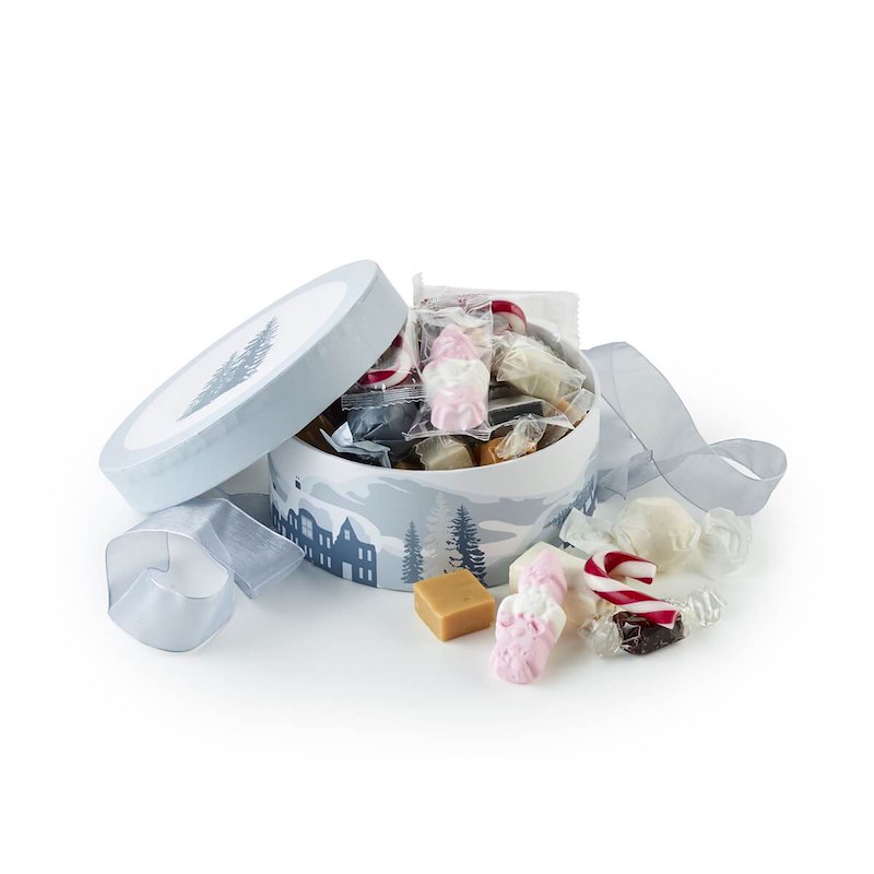 Julegave 2026 Hatteæske Blue Winter, Julemix, 300g