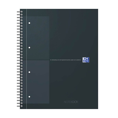 Notesbog Oxford International A4+ kvadreret 80 blade sort