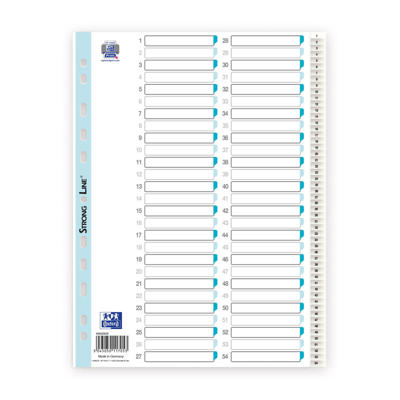 Register Strong-Line A4 1-54 i plast m/forblad hvid