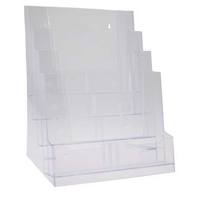 Brochureholder BNT A4 klar 4 rum bord/væg 297x210mm