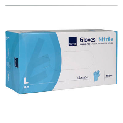 Nitrilhandske large lyseblå pudderfri 200stk/pak