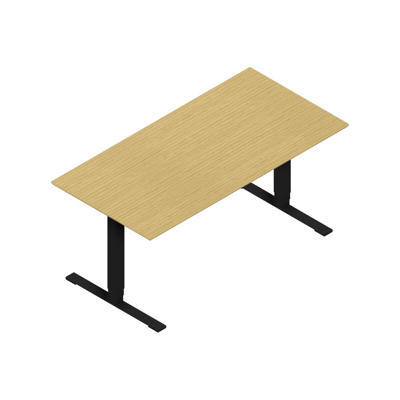 Hæve/sænkebord Dencon 03504 1600x800 sort stel eg pl