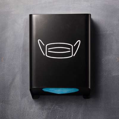 Mundbinddispenser 30x21x10,6cm t/150 stk, sort