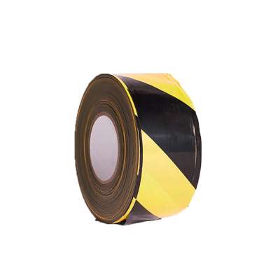 Afspærringsbånd gul/sort 75mmx500m PE