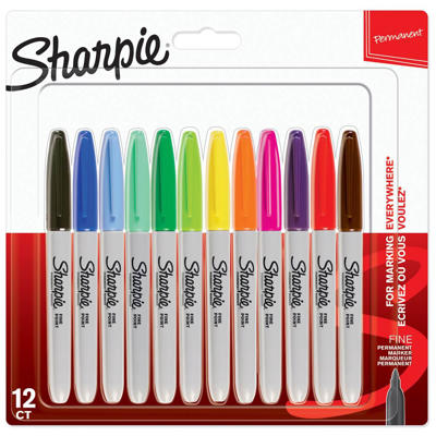 Marker Sharpie Fine Point 1mm 12 ass