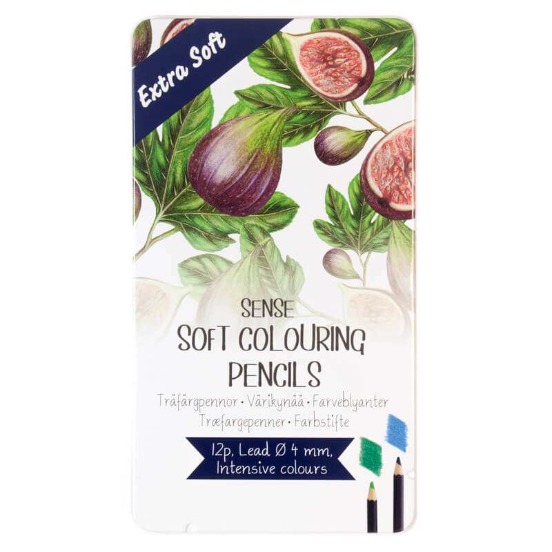 Farveblyanter blød Sense 12 stk. i æske 4 mm stift
