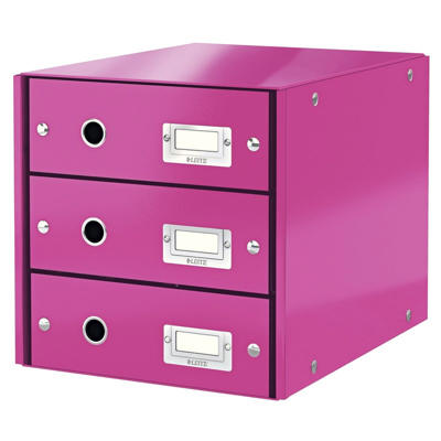 Skuffekabinet Click&Store 3 skuffer Leitz WOW pink