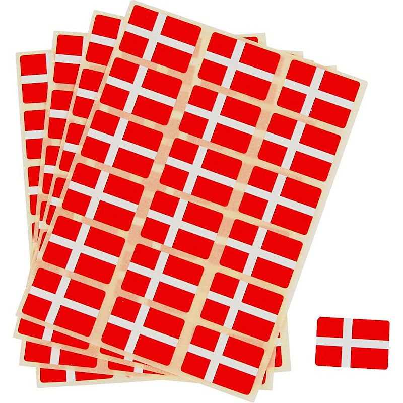 Etiket flag Dannebrog dansk 15x22mm 72 stk/pk