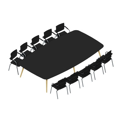 Konferencebord Dencon XL 1903 360x200 HPL sort/eg