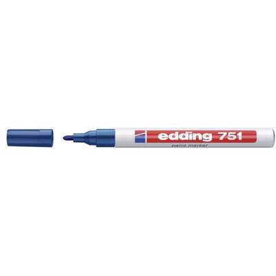 Marker Edding 751 permanent blå rund spids 1-2mm