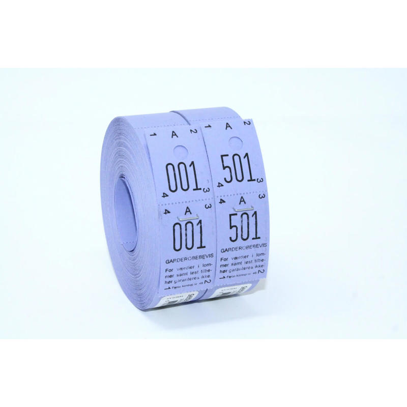 Garderobenumre lilla 2-delt 48 2x500stk