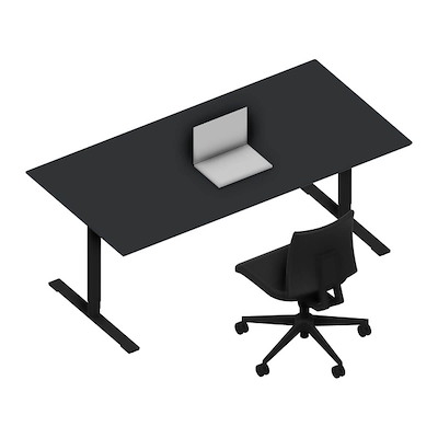 Hæve/sænke bord Dencon 0595/11798 1800x900 sort/antracit lam