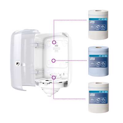 Dispenser Tork Reflex Mini M3 Centerfeed hvid 473177