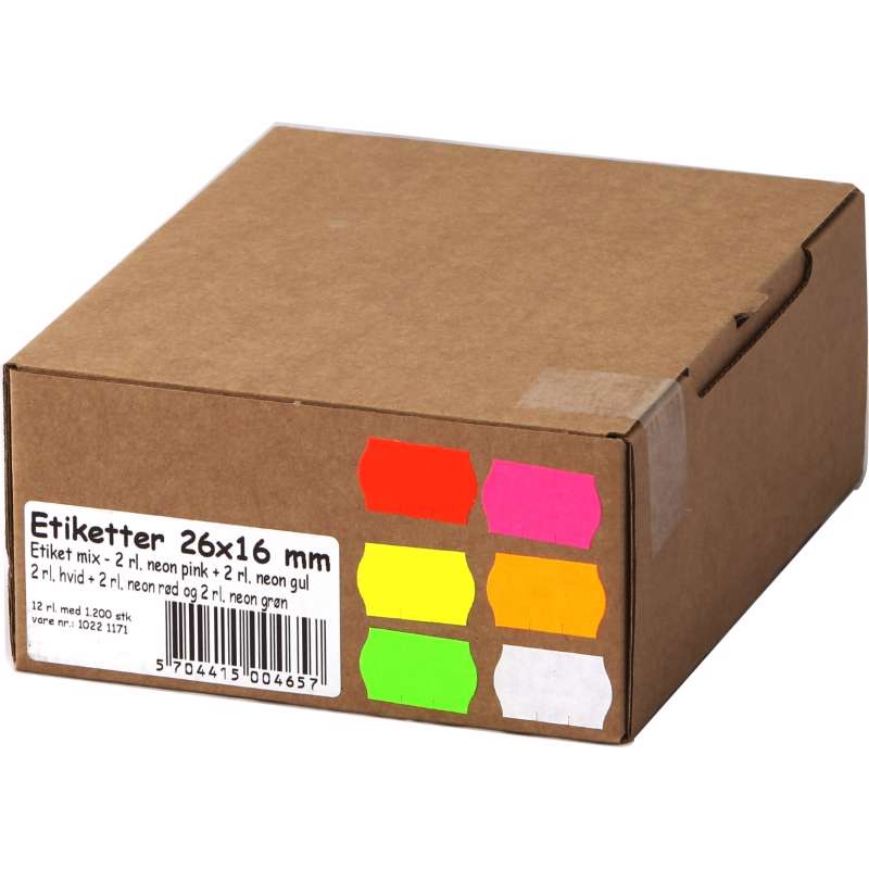 Prisetiket kulørte t/Blitz C17 og C20 Pk/12 rl ass.