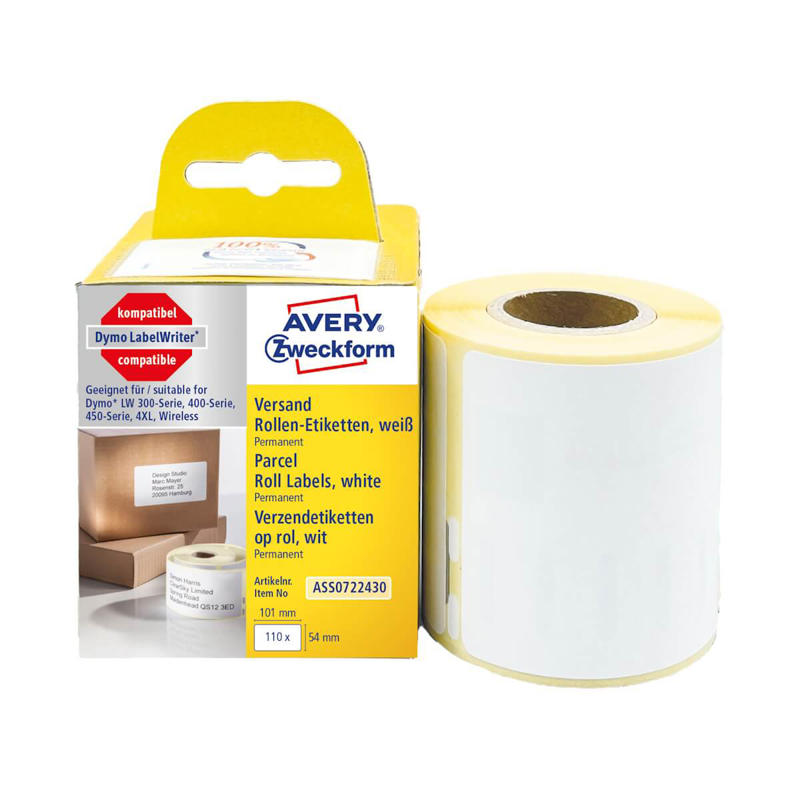 Shippingetiket Avery t/labelprinter 101x54mm 110stk/pk. 