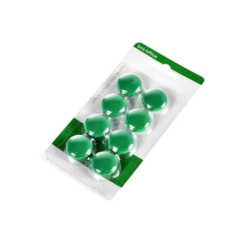 Magneter BNT grøn Ø20mm blister 8stk/pak