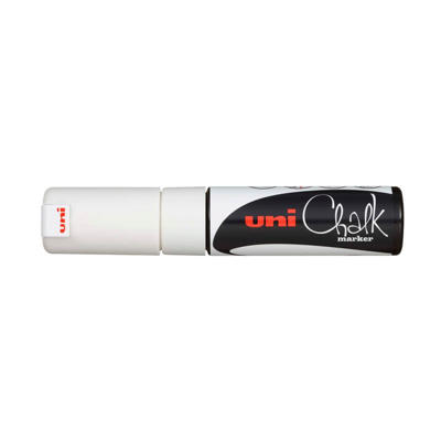Chalk marker Uni PWE-8K t/tavler, glas, 8mm hvid