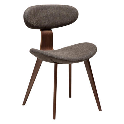 Stol Buckle Major Brown boucle stof /valnød stoleben