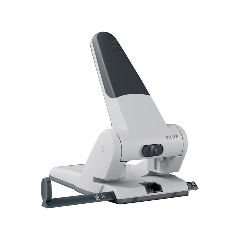 Hulapparat Leitz sølv 2-huls m/skinne t/65ark 5180