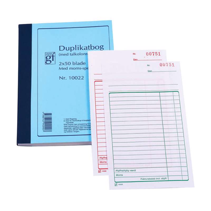 Duplikatbog 10022 108x200 mm