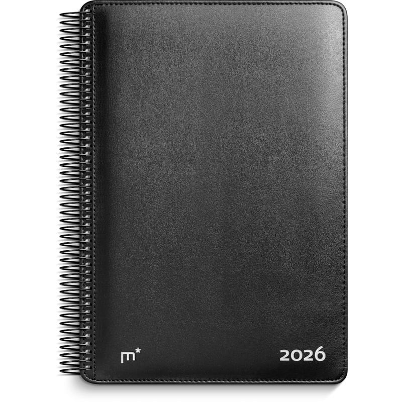 Diplomat ugekalender m/spiral sort kunstskind 2026