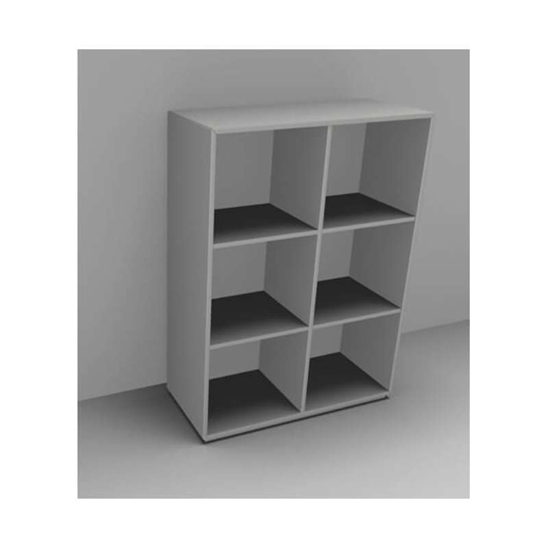 Reol Dencon 2302 800x350x1102 6-rum lys grå DLP m/ml.side