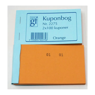 Kuponbog 2275 130x70 mm orange