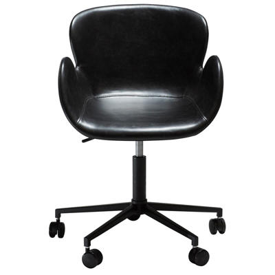 Kontorstol Gaia Vintage sort kunstlæder/sort fodkryds