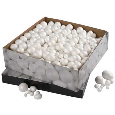 Flamingokugler Creas styropor kugl.-æg 1,5-6,1cm /550