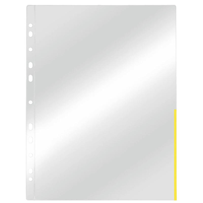 Signallomme Esselte A4 0,105mm gul halvt åben 100stk/pk