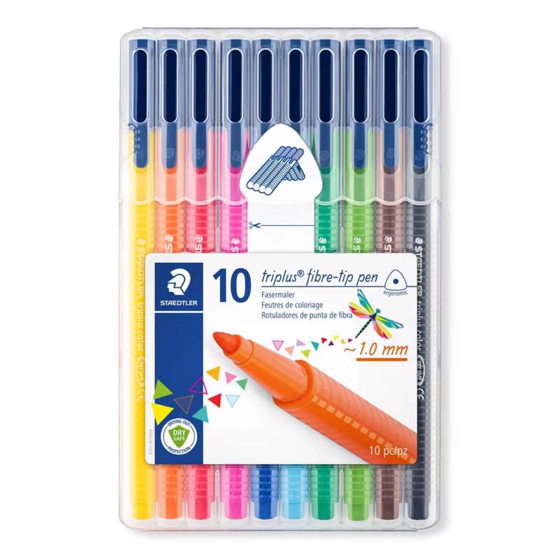 Fineliner STAEDTLER triplus ass. 10stk/sæt 323 SB10