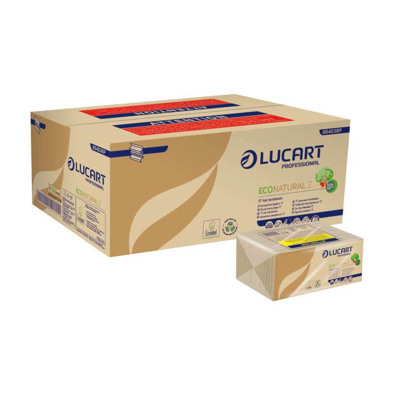 Håndklædeark Lucart T3 2-lags Z-fold 23,5x23x9cm genbr /3960