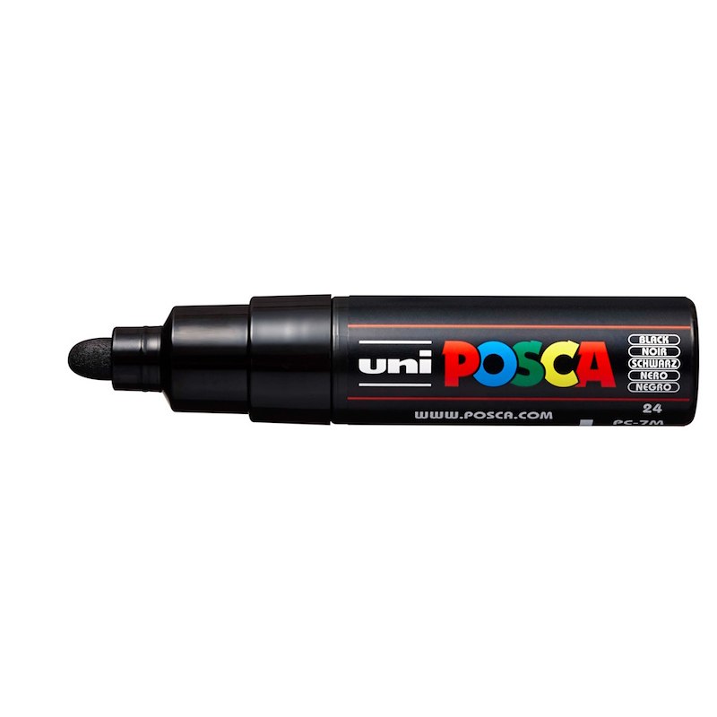 Marker Posca PC-7M, sort