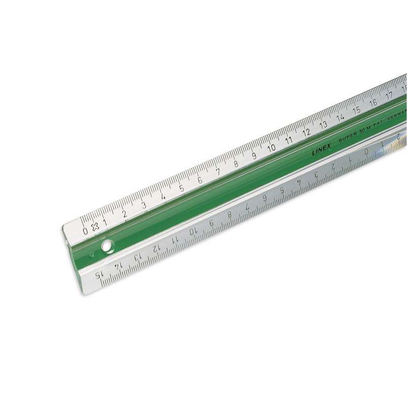 Lineal plast m/gummiskinne LINEX 30cm S30