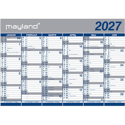 Kæmpekalender 2027 Mayland 2x6 mdr. papir