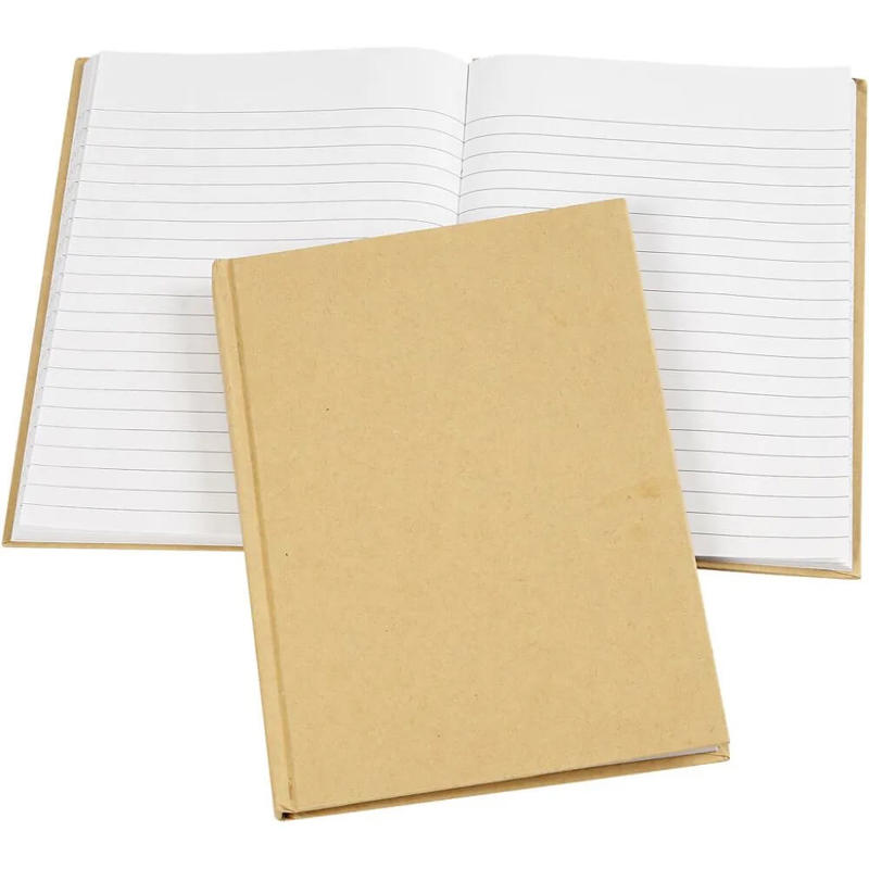 Notesbog A5 lin. 60g brunt papomslag 80 ark