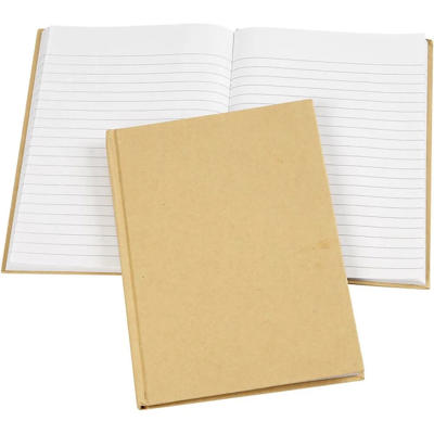 Notesbog A5 lin. 60g brunt papomslag 80 ark