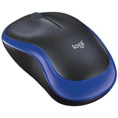 Mus Logitech M185 wireless sort/blå