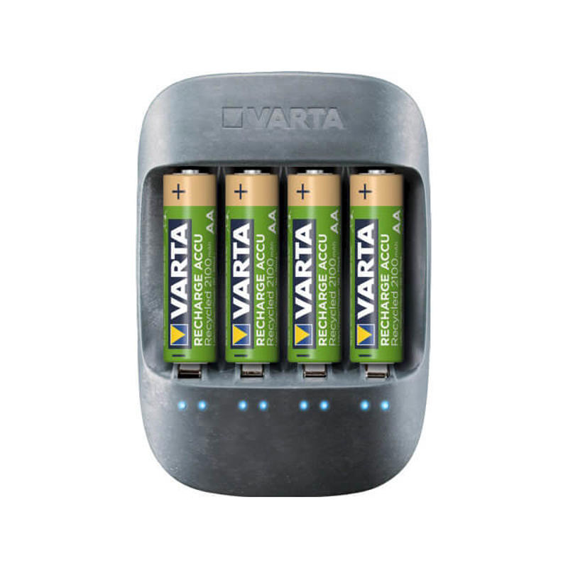 Batterilader Varta ECO Charger + 4 x 56816 AA 2100mAh