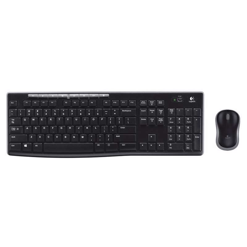 Tastatur + lasermus Logitech MK270 Wireless Desktop sort